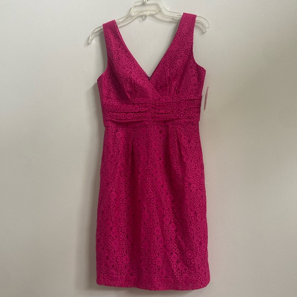 NWT Trina Turk Hot Pink Eyelet Lace Dress